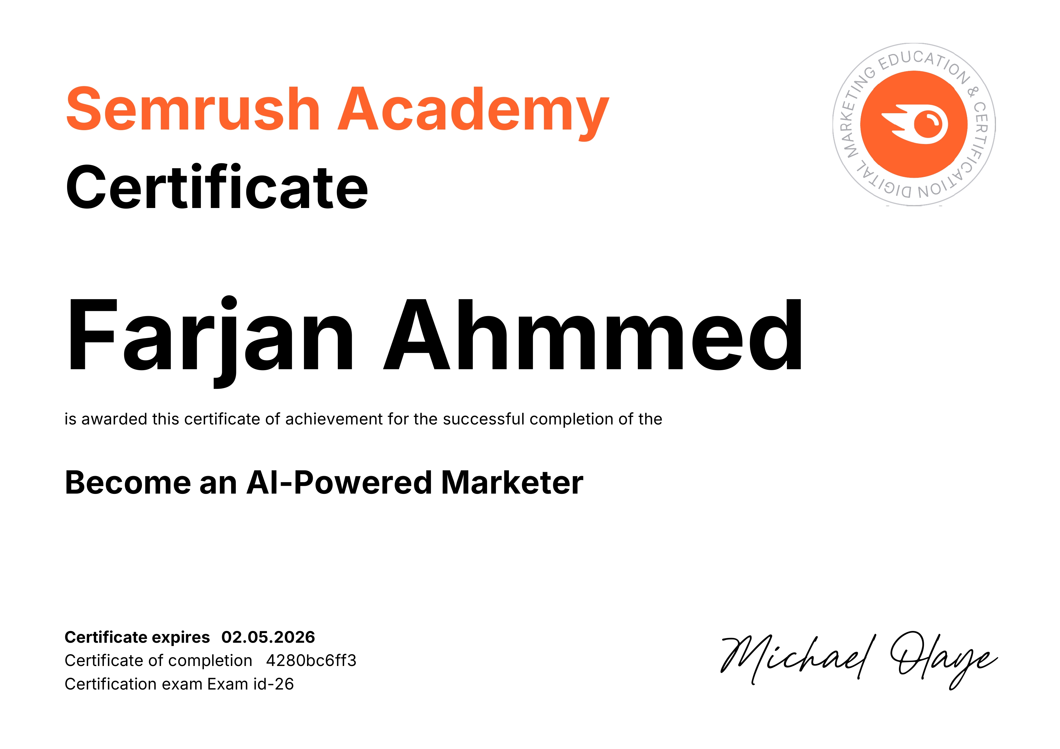 AI Powered Marketer Certification